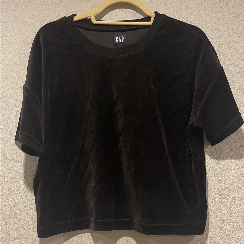 GAP Women's Short Sleeve Black Velvet Tee